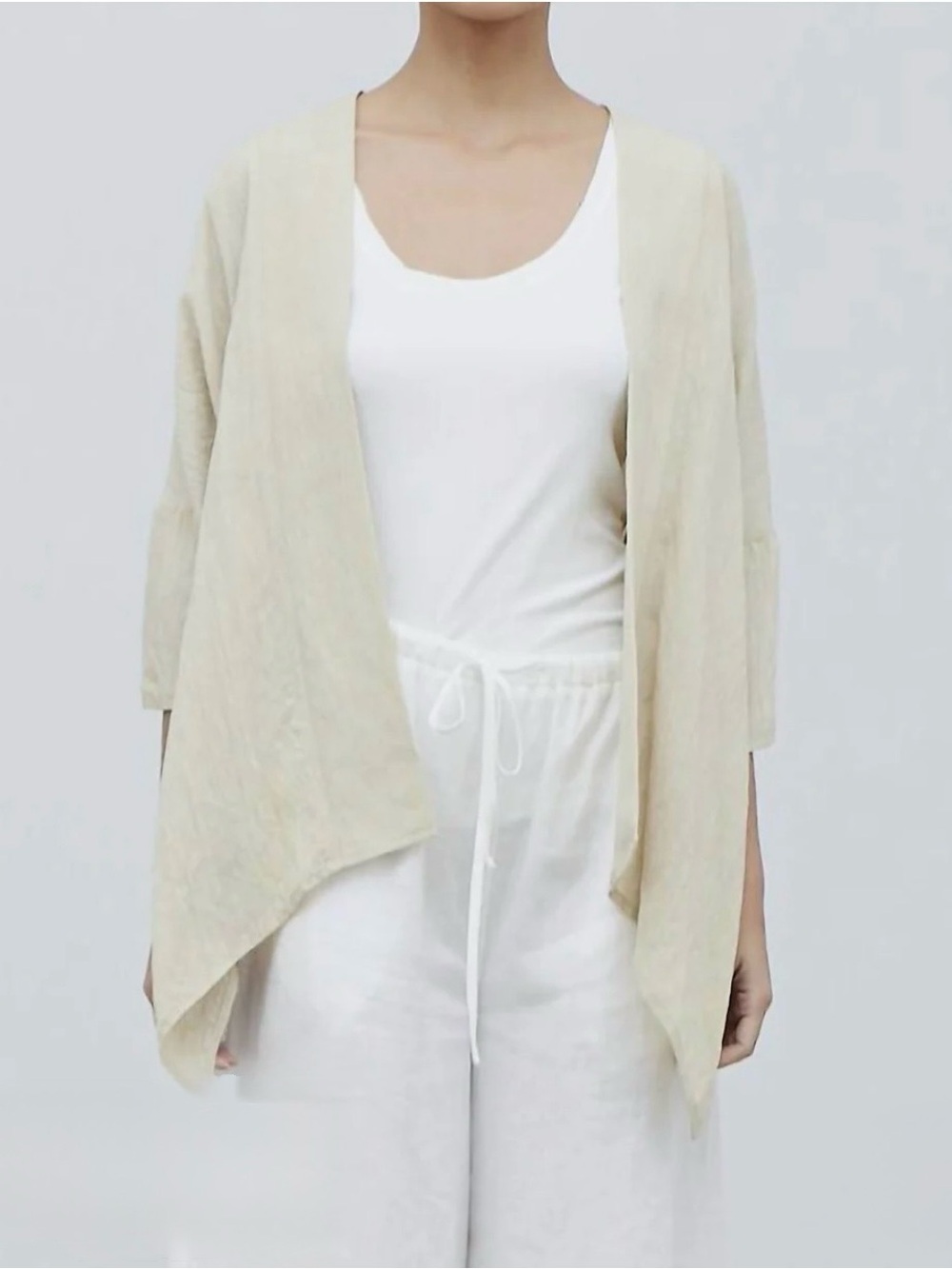 Grade & Gather Lordes Oversized Crepe
Kimono In Beige